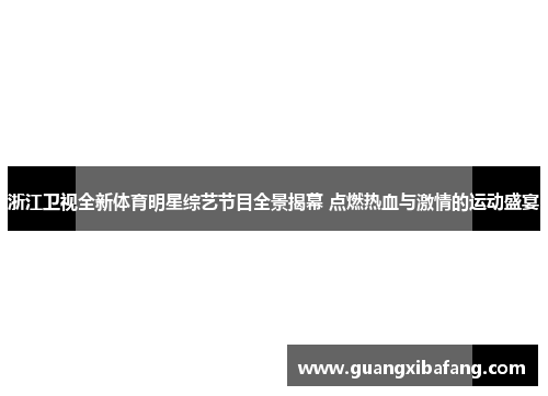 浙江卫视全新体育明星综艺节目全景揭幕 点燃热血与激情的运动盛宴